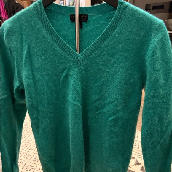 Charter Club Cashmere Teal V-Neck Sweater - Picture 1 of 4
